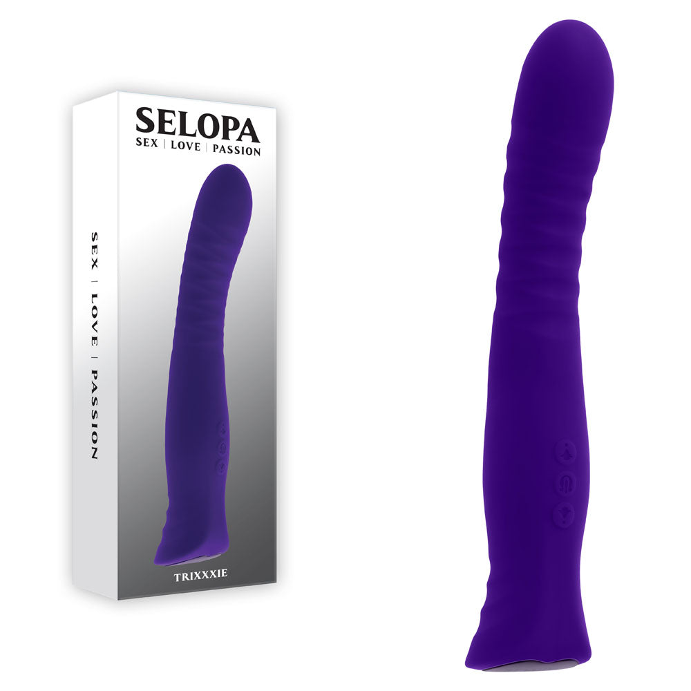 Selopa TRIXXXIE - Purple 22.2 cm USB Rechargeable Vibrator Selopa